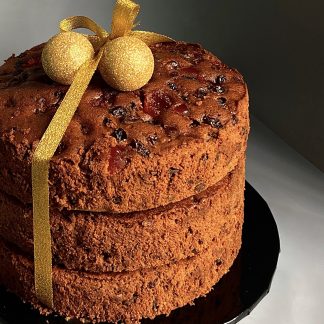 loaded traditional christmas fruitcake.