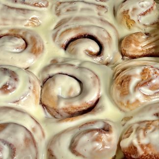 glazed cinnamon rolls.