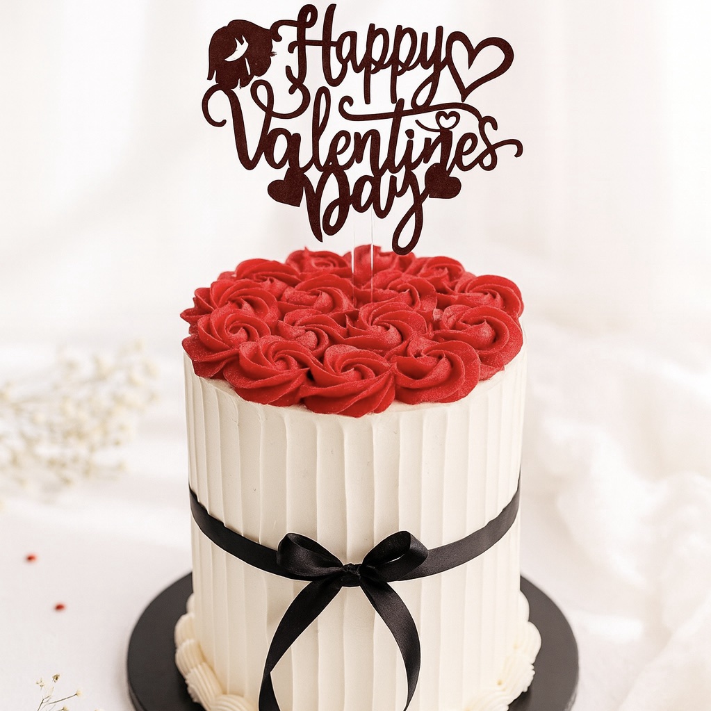 red roses valentine cake