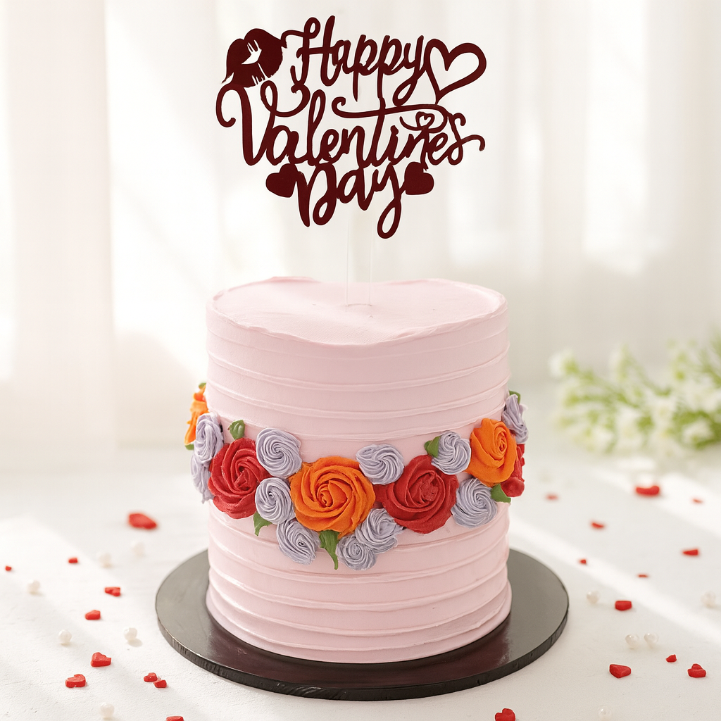 flower bomb valentine cake