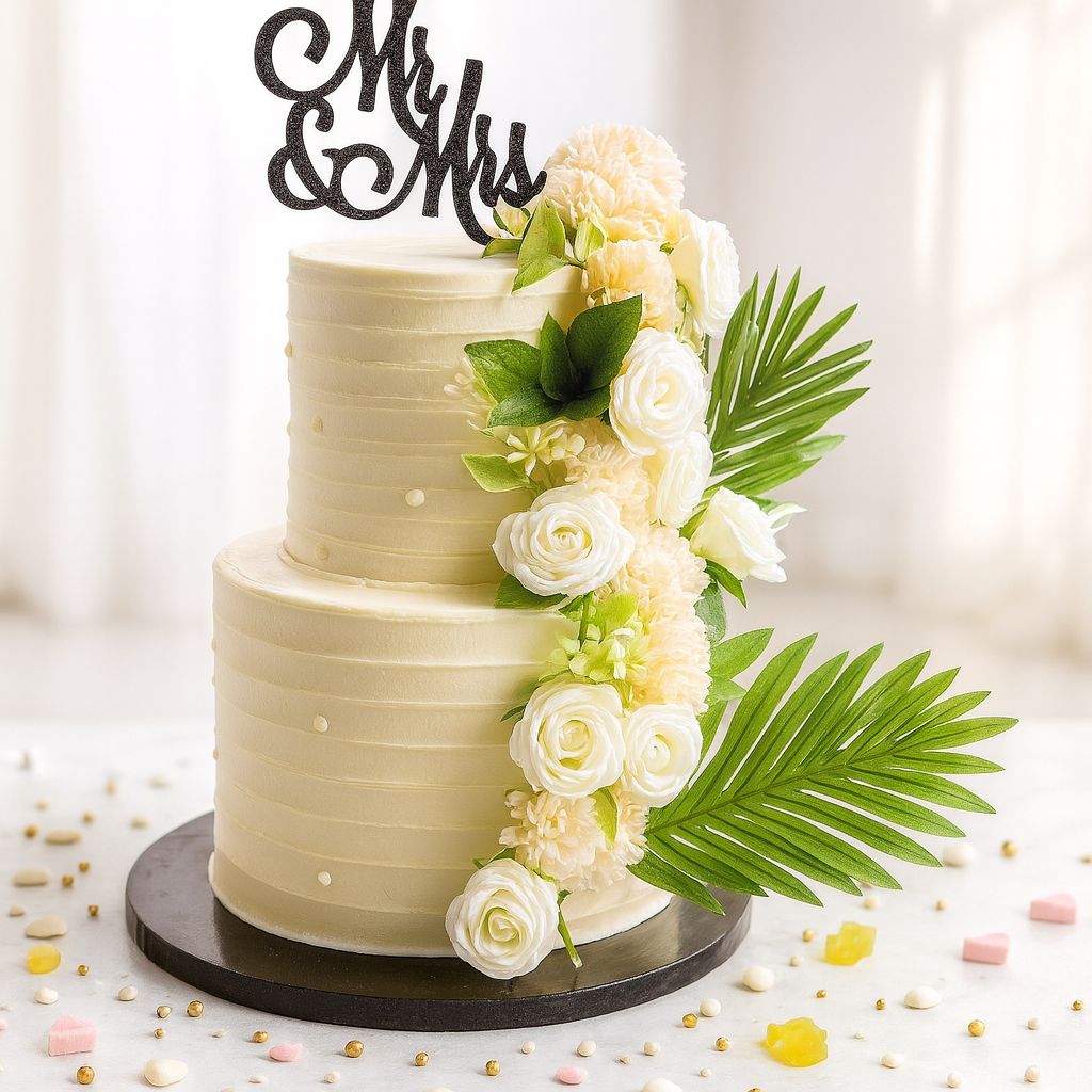 luxe wedding reception cake