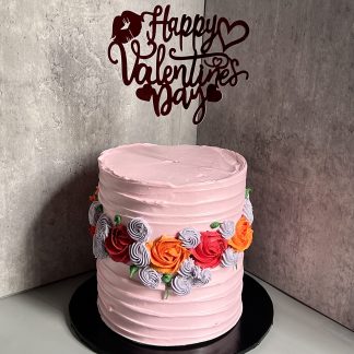 flower bomb valentine cake