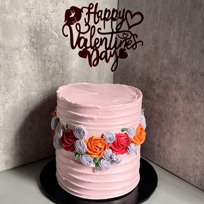 flower bomb valentine cake
