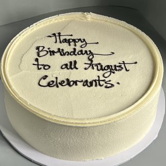 large round celebration sheet cake